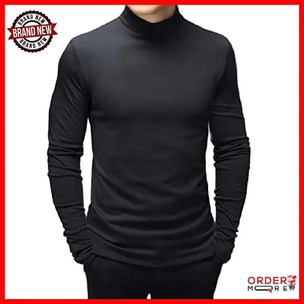 Men's Slim Fit Mock Turtleneck Thermal Shirt Long Sleeve Cotton Blend